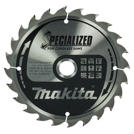 Cutting disc MAKITA 165x1.5x20mm Z24 20° - Makita Accessories