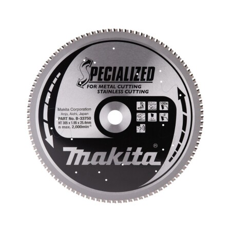 Cutting disc MAKITA 305x25.4x1.95mm T100 -3° - Makita Accessories