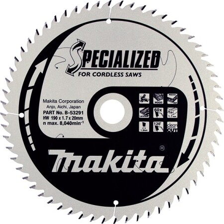 Cutting disc MAKITA B-53291 190x20x1.7mm - Makita Accessories