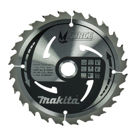 Cutting disc MAKITA M-Force 165x20x2.0mm 24T - Makita Accessories
