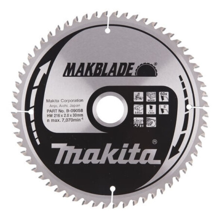 Cutting disc MAKITA Makblade 216x30x2.0mm 60T 5° - Makita Accessories