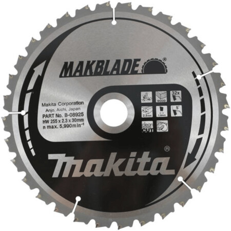 Cutting disc MAKITA Makblade 255x30x2.3mm 32T 5° - Makita Accessories