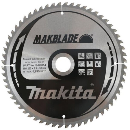 Cutting disc MAKITA Makblade 255x30x2.3mm 60T 5° - Makita Accessories