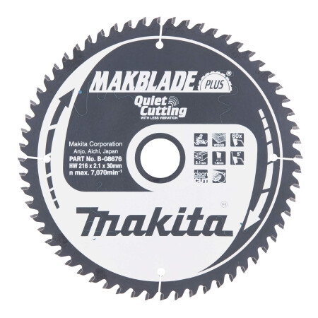 Cutting disc MAKITA Makblade plus 216x30x2.1mm 60T 5° - Makita Accessories
