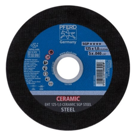 Cutting disc PFERD EHT 125-1.0 Ceramic SGP Steel - Pferd