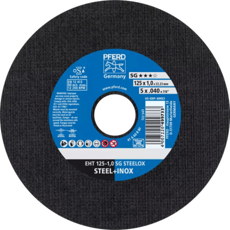 Cutting disc PFERD EHT 125x1.0mm SG STEELOX - Pferd