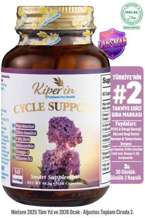 Cycle Support | PCOS, Regl Düzeni & Hamilelik Destek | Miyo İnositol, D-Chiro, Omega 3, Folik Asit - Kiperin