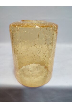 Cylinder Chandelier Glass. Honey Colored Cracked Pattern, Diameter: 10. 00cm-h:13. 00cm. (TO. 27) CYLINDER GLASS. HONEY,CRACKED - KUĞULU