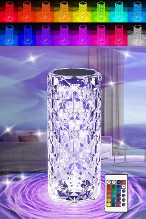 ® Cylinder Model USB Rechargeable Touch Control 16 Different Light Modes Table Top Crystal Acrylic PRA-8804263-2381 - Buffer