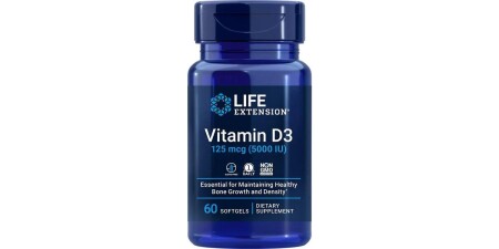 D3 Vitamini, 5000IU - 60 softgel - Life Extension