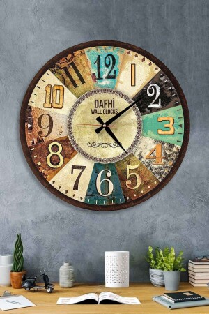 Dafhi Dekoratif Ahşap Duvar Saati 45x45 - Dafhi Aksesuar