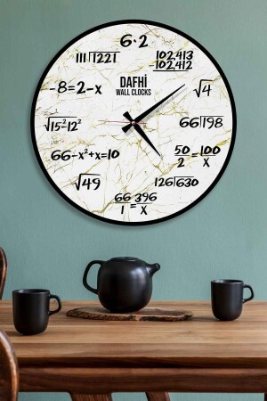 Dafhi Mathematics Wooden Wall Clock 45x45 DFSAAT388 - Dafhi Aksesuar