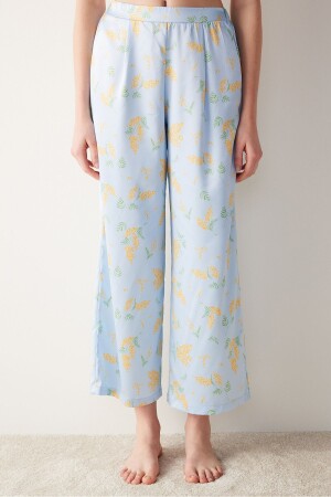 Dahlia Satin Blue Trousers Pajama Bottoms - Penti