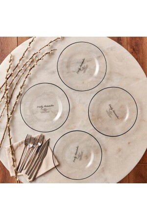 Daily Reminder Serving Plate Set of 4 Black (26 Cm) 23512 - Bella Maison