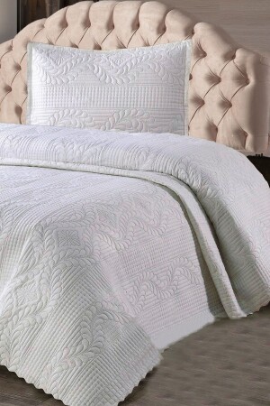 Daily Single Bedspread - Dowry Single Quilted Bedspread - Ecru - Çt Çeyizci Tekstil