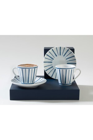 Dainty Dint Porcelain Set of 2 Coffee Cups 80 Ml Navy Blue 10037553 - English Home