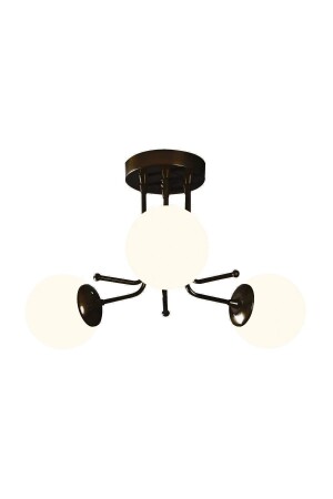 Daisy 3-teiliges modernes Design – rustikal – Wohnzimmer, Küche, Schlafzimmer – schwarzer Kronleuchter mit Glop-Glas 220220211 - Modavize
