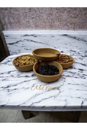 Daisy 4-teilige dekorative, stilvolle, waschbare Snackschale aus Jute daisycookies1 - MaVaux