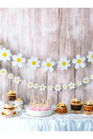 Daisy Party Themed Wall Decoration Set 2 Piece Daisy Chain - Partifabrik