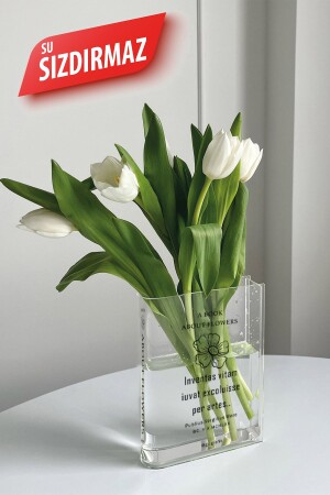 Daisy Printed Transparent Book Vase - Gri Grafik Design Workshop