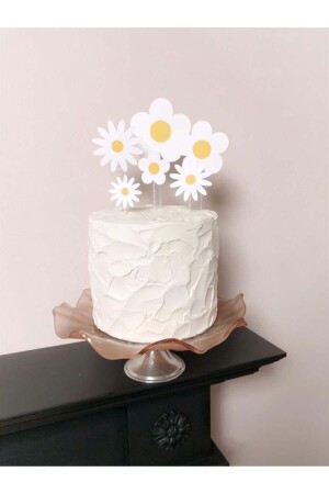Daisy Themed 6 Piece Cake Decoration - Partifabrik