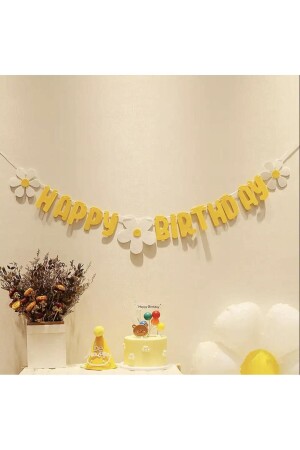 Daisy Themed Wall Decoration Banner - Partifabrik