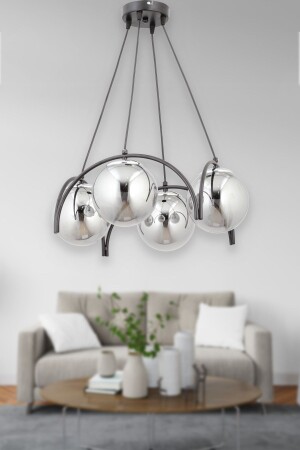 DALEY 4-PIECE SMOKED GLOP GLASS MODERN PENDANT LIGHT CHANDELIER TYCRT178AN169105260287567 - avimonaydınlatma