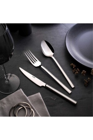 Dalyan Plain 24 Piece Fork Spoon Knife Set 01NHR002 - Nehir