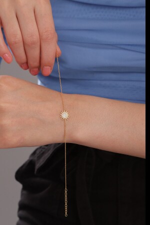 Damen-Armband aus 925er-Sterlingsilber, vergoldet, Sonnenmodell - Bilsen Store