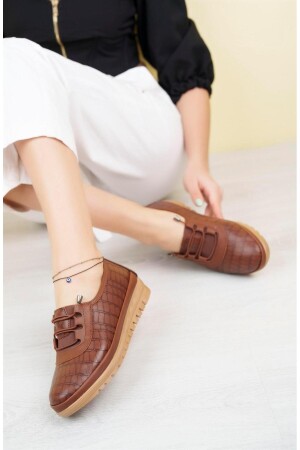 Damen-Ballerinas, braun, braune Haut, täglich, bequem, orthopädisch, rutschfeste Sohle, 120864 - Aymood