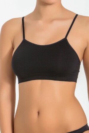 Damen-Bustier aus Bambus mit Seilriemen und schwarzen Polstern - Q-En