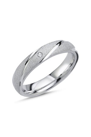 Damen-Ehering aus 925er-Sterlingsilber mit 4 mm gewölbtem und sandfarbenem Zirkonstein - Kovac
