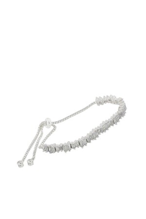 Damen-Elevator-Armband aus 925er-Sterlingsilber mit Baguettestein und Rhodium SGTL2780 - Söğütlü Silver