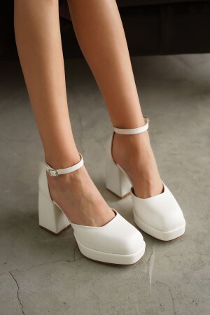 Damen Gander Plateauschuhe mit Absatz – Weiß NLA0002 - MODAADAM