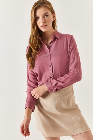 Damen-Langarmshirt „Dusy Rose“, einfarbig, ARM-18Y001176 - Armonika