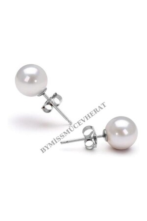 Damen-Perlenohrringe aus 925er-Sterlingsilber, 10 mm - Bymissmücevherat