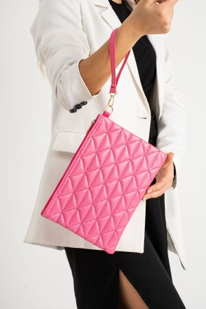 Damen-Portfolio-Clutch mit Fuchsia-Muster, 25 x 19 cm - Defnella