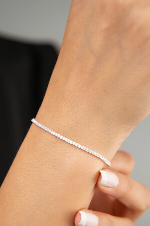 Damen-Silberarmband mit weißem Zirkonstein und Wasserweg für Damen - Elika Silver