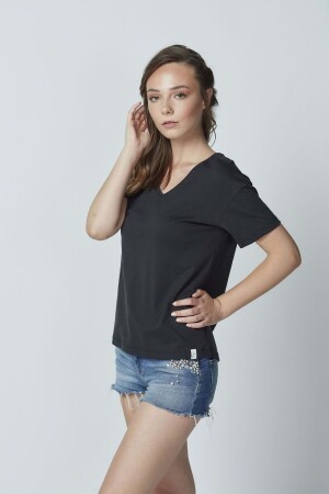 Damen-T-Shirt aus Bio-Baumwolle mit V-Ausschnitt - Letoile
