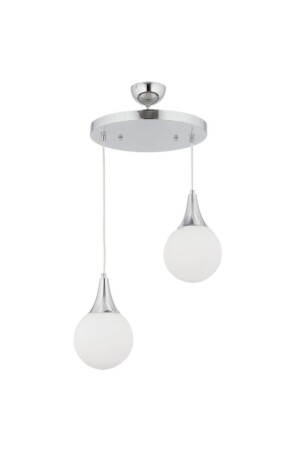 Damla 2 Piece Round Chrome Modern Corridor Kitchen Living Room Chandelier 3062-02Y-CH - Apliqa