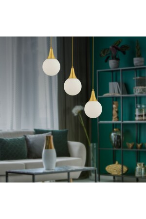 Damla 3 Row Antique Modern Pendant Lamp Kitchen Living Room Living Room Pendant Lamp Chandelier 3062-1750-3S-FR - Apliqa
