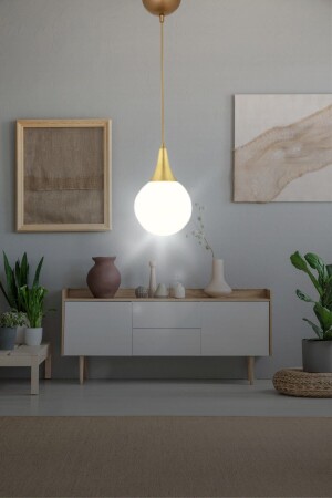 Damla Einzelner moderner Glas-Hängelampen-Kronleuchter – Antik – Weiß – Schlafzimmer – Wohnzimmer – Küche – Flur dalma1 - TEKFA