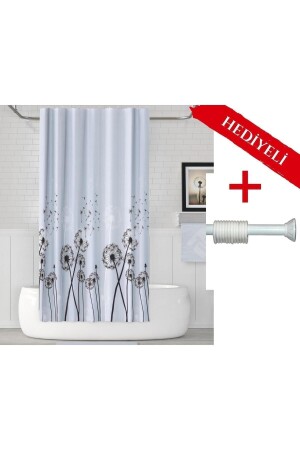 Dandelion Bath Curtain 180x200cm Single Wing Shower Curtain with Hanger Gift - Colorful Bathroom Shower Curtain - Tropikhome