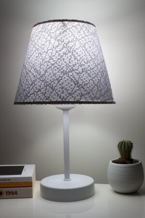 MNZ-Lacy White غرفة نوم حديثة بيضاء مكعب مصباح ABSabajur-5000 - Vivido Abajur