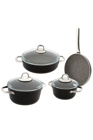 Darci Black 7 Piece Granite Cookware Set 500. 01. 01. 8562 - Jumbo