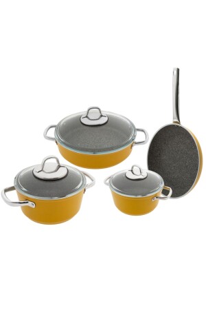 Darci Yellow 7 Piece Granite Cookware Set 500. 01. 01. 8563 - Jumbo