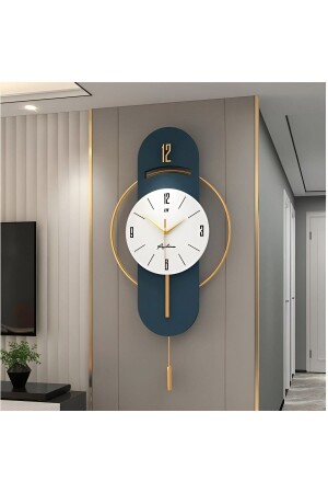 Dark Blue Milano-LED No (pendulum Not Automatic)- Time Modern Decorative Metal Glass Wall Clock - Metaquartz Aksesuar