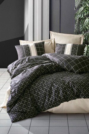 Dark Double Duvet Cover Set Entrance Beige 8680108052990 - Cotton Box