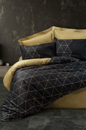 Dark Double Duvet Cover Set Veta Gold 8680108062845 - Cotton Box