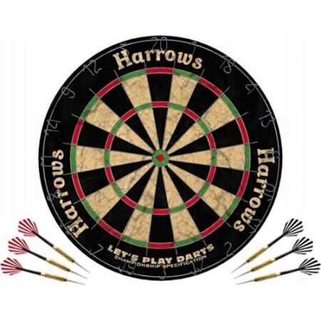 Dartboard HARROWS LET'S PLAY DARTS GAME SET with darts - Harrows